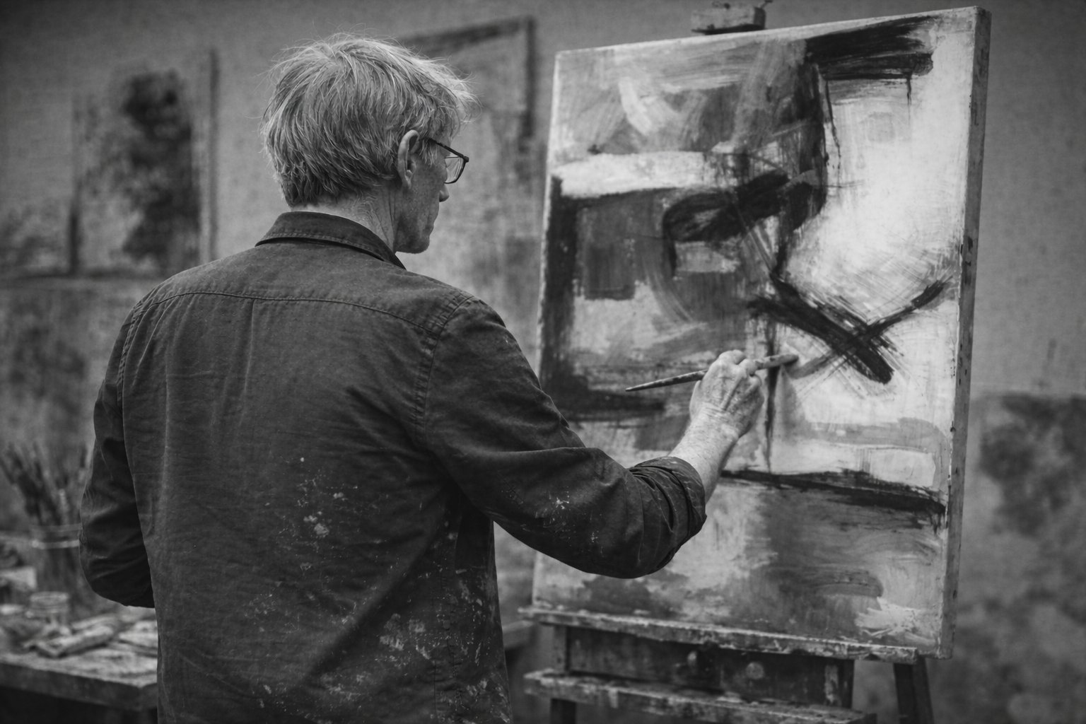 Daniel Dhaussy dans son atelier